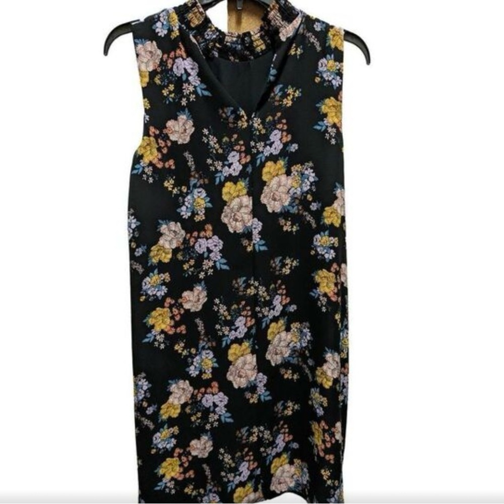 Pink Rose Women's Black Bouquet Sleeveless Elastic Knee Length - Picture 7 of 7
